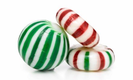 christmas candies red and green