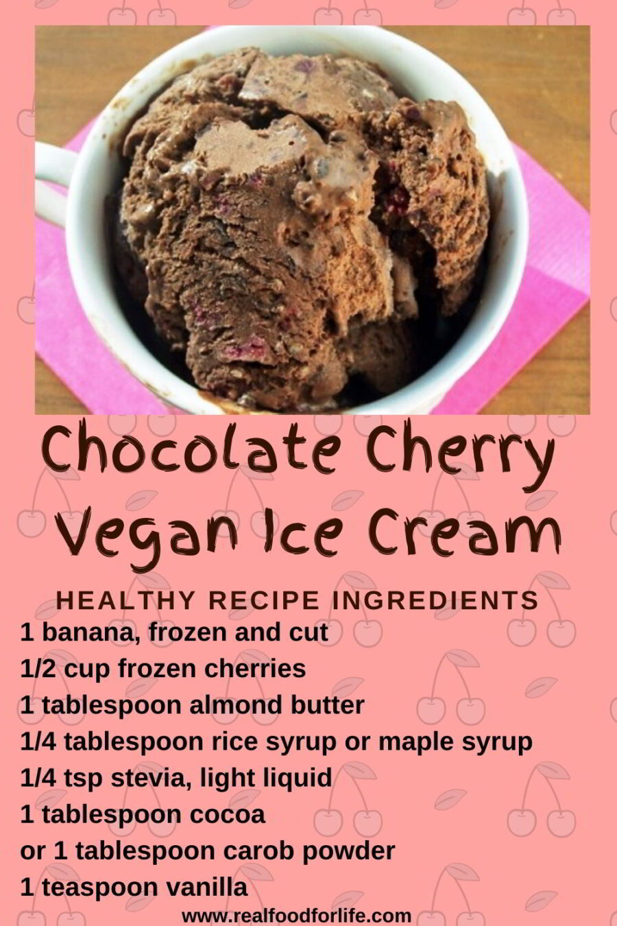 Chocolate Cherry Vegan Ice Cream 